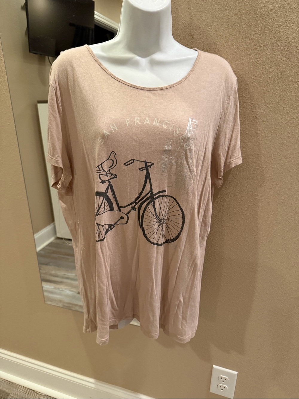 Source Unknown Blush Pink Short-Sleeve Bicycle Graphic Tee